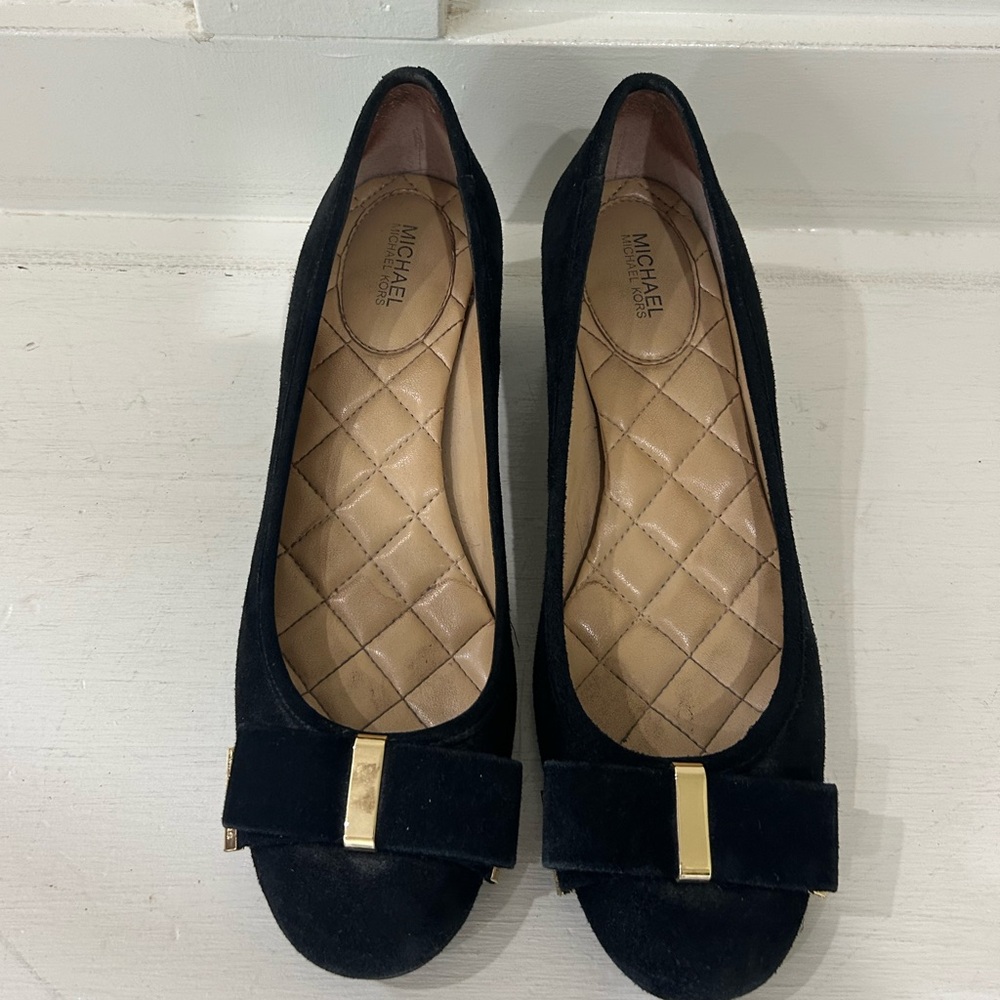 Michael Kors Black Flats with Gold Accent